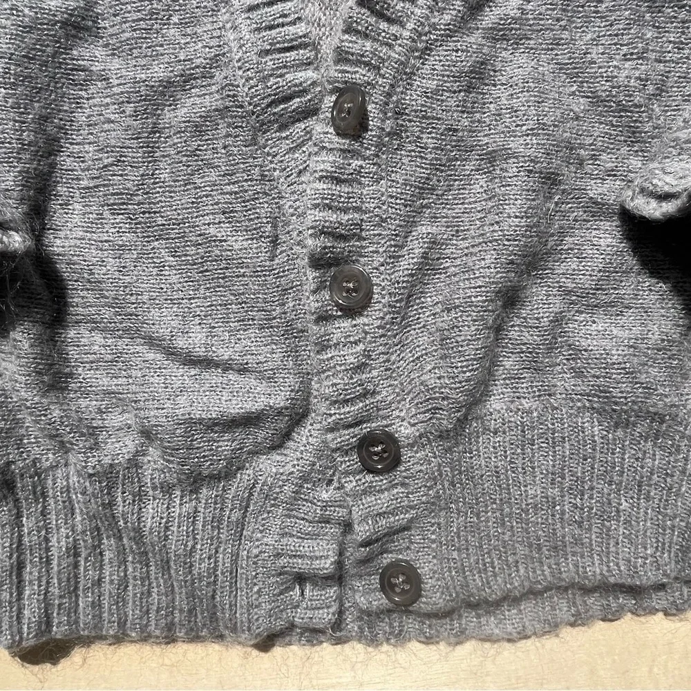Banana Republic Mad Men Grey Crewneck Cardigan Button Up 3/4 Sleeve Casual Comfy